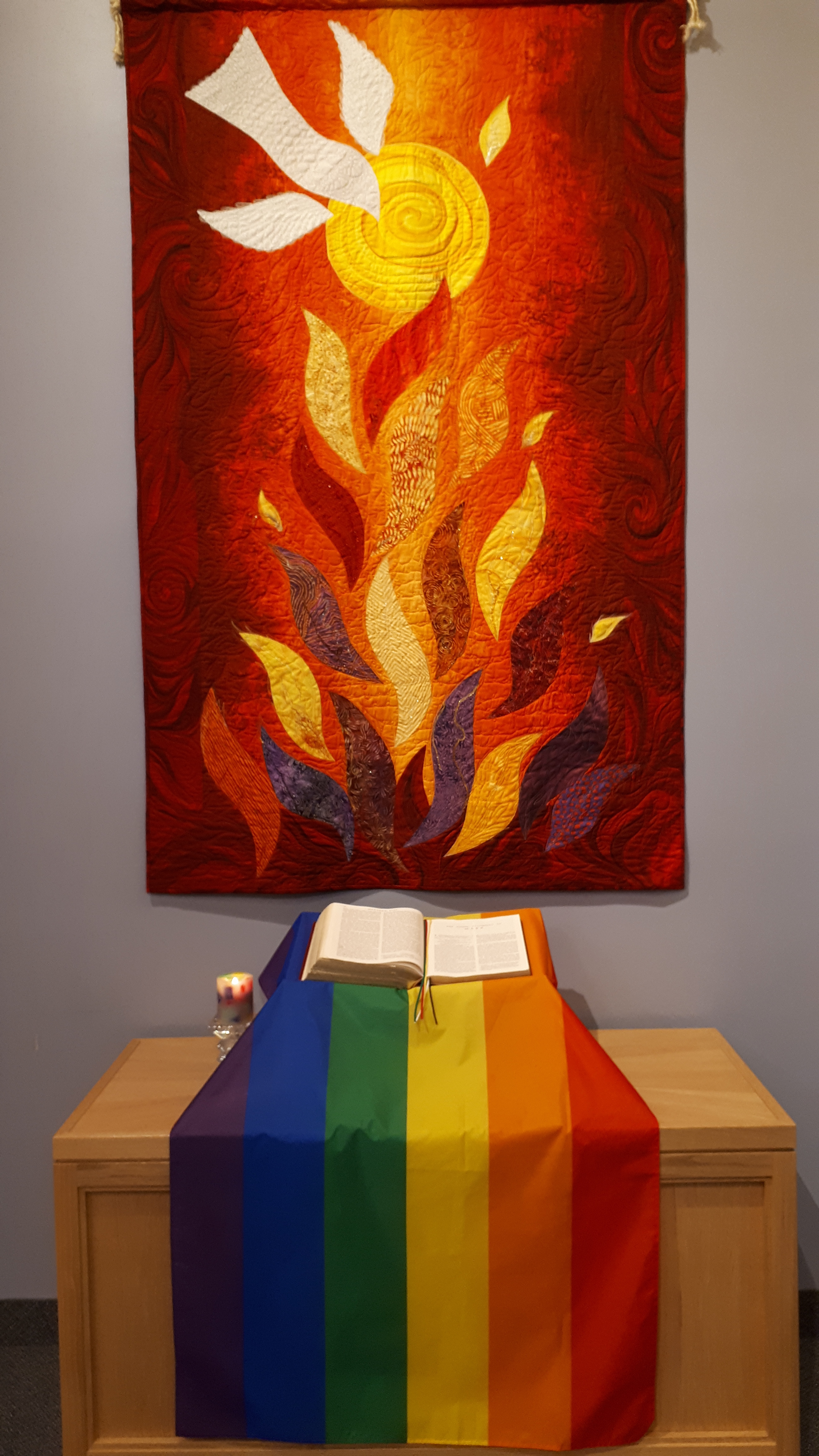 Pride display at a church